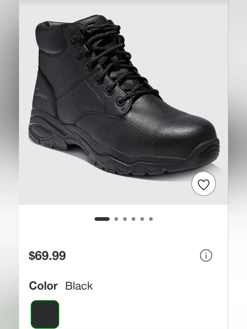 Skechers Men's Black Work Boot Ankle Safety Lace-Up